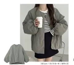 and meレディースノーカラージャッケト