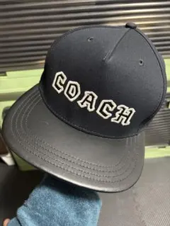 ★美品★ COACH キャップ　つば裏　シグネチャーロゴ　レザー　コーチ cap ☆美品☆ COACH キャップ つば裏 シグネチャーロゴ レザー コーチ cap