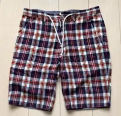 nano universe メンズ　チェック柄ショートパンツ　Sサイズのサムネイル