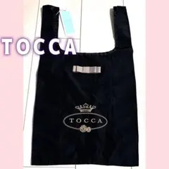 TOCCA トッカ　黒　ブラック　バッグ　エコバッグ 手提げ　リボン　刺繍