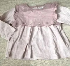 バースデイ mamaraku ピンクのフリル付き長袖トップス 95