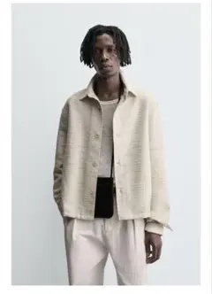 新品ZARA】コントラストZWコレクションパーカーベージュ - メルカリ