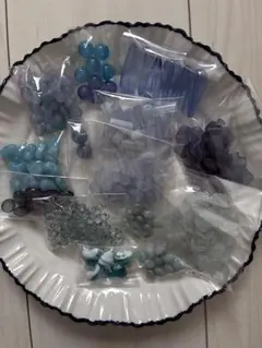 詰め合わせ まとめ売り ハンドメイド ブルー系 ビーズ アソートセット