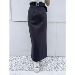 MURUA（ムルーア）ステッチタイトスカート ベルト付き ブラックのサムネイル