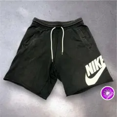00s NIKE ナイキ　スウェットハーフパンツ　薄手　M 黒　フェード