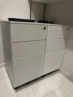 【専用】ホワイトファイルワゴン 3段 鍵付き