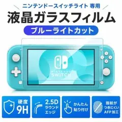 スイッチ ライト Lite 保護フィルム 強化ガラス 強靭9H 光沢 指紋 防止