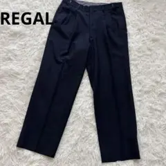 REGAL スラックス ネイビー ストライプ ツータック L相当