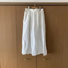 【無印良品】リネン ギャザースカート　白