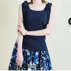 Apuweiser-riche 　2way　リボンショルダーニット　ノースリーブ