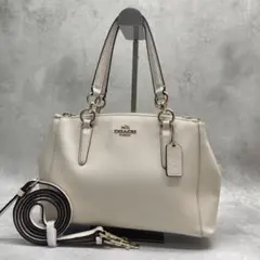 最安 美品 即日配送 COACH コーチ 2WAYバッグ ホワイト ハンド - メルカリ