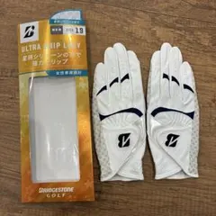 ブリヂストン GLG27B レディース両手グローブ　ホワイト/ネイビー19cmのサムネイル