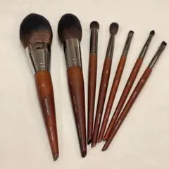 美品】ウエダ美粧堂 アイシャドウブラシ4本セット（オリーブ）筆美人