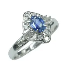 Pt900 サファイア ダイヤリング 13号 S0.63ct D0.29ct - メルカリ