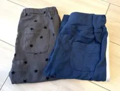 西松屋 キッズパンツ 2枚セット スウェット 七分丈＆レギンス 星柄9分丈