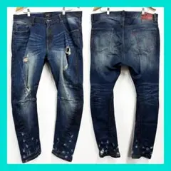 定価3万★glamb（グラム）コーティングサルエルデニムパンツ（インディゴ・3）のサムネイル