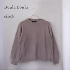 長袖ニット　セーター　レディース　ふわふわ　丸首　クルーネック