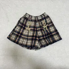 チェック　キュロットスカート　110cm リボン　プリーツスカート　女の子