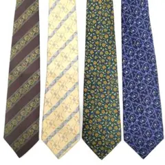 KIMIJIMA 花 ストライプ 総柄 シルク 日本 ネクタイ ②8078