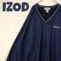 1395 IZOD　刺繍　ロゴ　ゴルフ　スウェット　プルオーバー　ゆるだぼ　紺