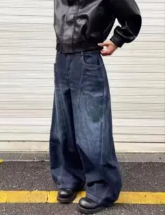 【新品】極太 バギーデニム ワイドパンツ ジーンズ Y2K ストリート
