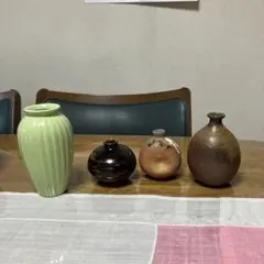 茶色 陶器製 一輪挿しまとめて4個