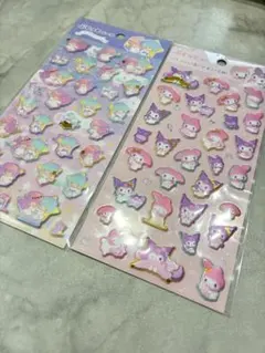 正規品 ぷくっとシール サンリオ リトルツインスターズ マイメロ クロミ 2種