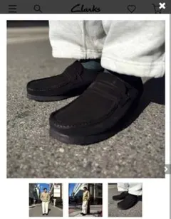 CLARKS/ワラビーローファー/ブラック/26cm