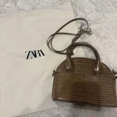 ZARA クロコダイル パターン ショルダーバッグ