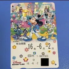 【使用済】2016年度 ディズニーリゾートライン 切符 パス リゾラ ディズニーリゾートライン フリーきっぷ 使用済み リゾラ 2016