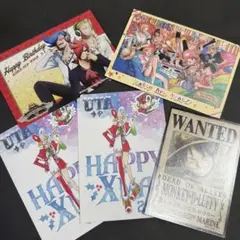 【即購入OK】ワンピース ウタクリスマスカード 年賀状 ルフィ手配書ブロマイド