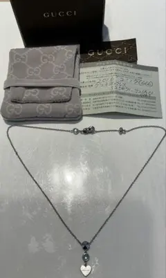 ポ*ー様 確実本物保証！GUCCI ハート型チャーム ネックレス シルバー925