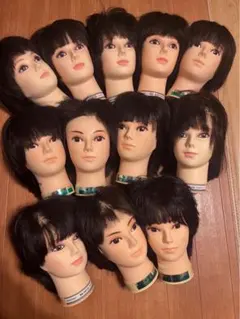 美容師　カットウィッグ　まとめ売り 11台 美容師 カットウィッグ まとめ売り 11台