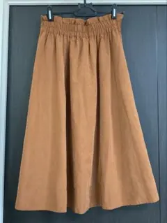 リバーシブル　フレアスカート ブラウン チェック柄