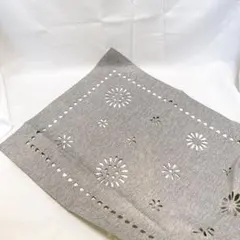 グレー 花柄 テーブルセンター テーブルクロス 35 x 90 cm