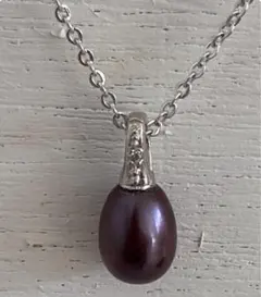 淡水パールネックレス パープル 紫 ハンドメイド