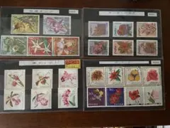 コレクションや工作に⭐︎海外切手(ボタニカルデザイン)4セットおまとめ