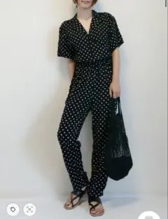 SENSE OF PLACE ドット柄 カシュクール サロペット オールインワンのサムネイル