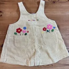 MIKI HOUSE 花柄刺繍 ジャンバースカート 80