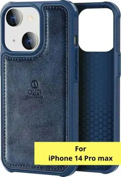 ONES iPhone 14 Pro max レザーケース ネイビー 合革