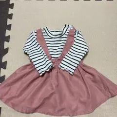 長袖ニットドッキングワンピース