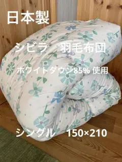 冬用 新品【シビラ】羽毛布団（150×210）シングル（モリノ）ブルー