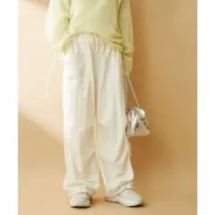 VIS ビス 裾ドロストミリタリーカーゴパンツ ワイド キナリ