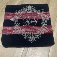 Rady 刺繍入りニット セーター ブラック 赤 ストライプ フリーサイズ