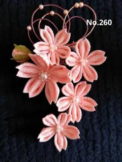 つまみ細工 髪飾り 桜　卒業式 入学式 卒園式 七五三 行事 袴 ブローチ