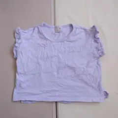 petit main 薄紫 フリル Tシャツ ラベンダー　80