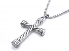 十字架 シルバー ネックレス メンズ クロス ステンレス 60cmチェーン付き