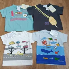 ②新品　８０センチ　男の子　半袖　Tシャツ　４枚セット　かっこいい　綿１００％