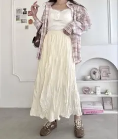 ソフトタッチワッシャーフレアスカート