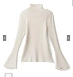グレイル　ハイネックベルスリーブリブニットトップス[k9064b]